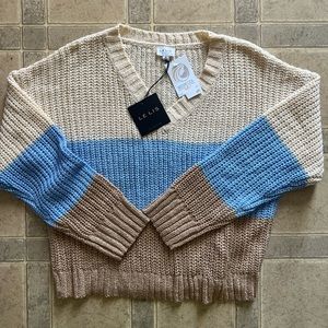 Cute blue and tan sweater